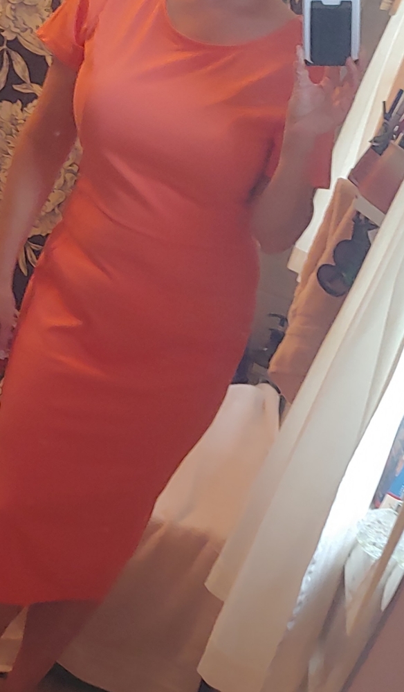 Unique Vintage Pantone coral dress XL 14